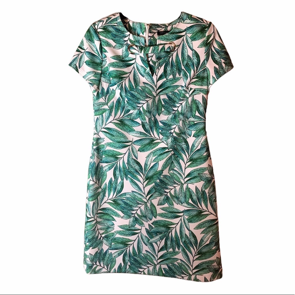 Tommy Hilfiger Floral Print Green White Dress Sz 4